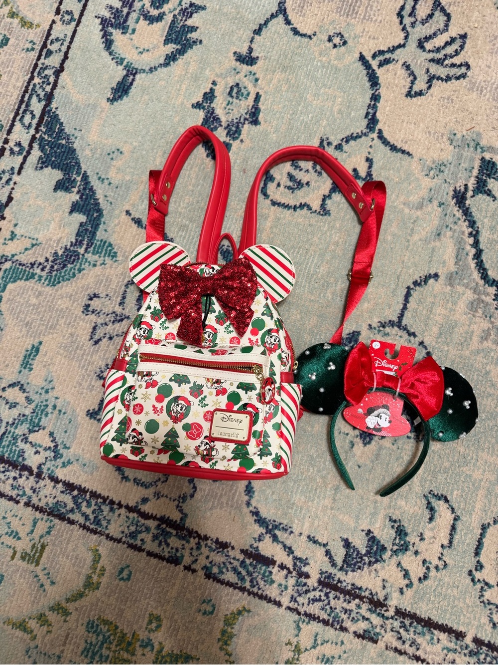 Disney Christmas Minnie Mouse loungefly with Ears